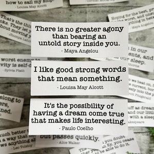 Book Quotes, Book Phrases Inspired Twenty-eight Word Sticker Pack for Journaling, Travel Journal