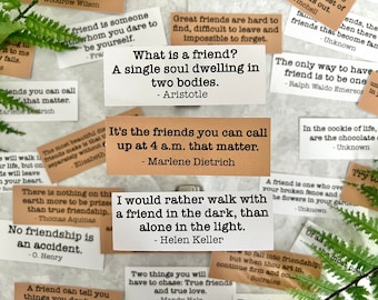 Freundschaft Zitate, Freundschaft Phrasen inspiriert Wort Aufkleber für Journaling, Freundschaft Journal, Junk Journal Ephemera, BFF Aufkleber