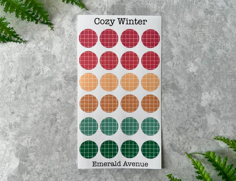 Cozy Winter Sticker Sheet, Winter Inspired Circle Sticker Sheet for