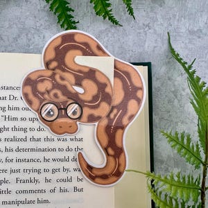 Corner Ball Python Snake Bookmark, Handmade Novel Accessory for Book Lovers, Bookish Gift, Book Club