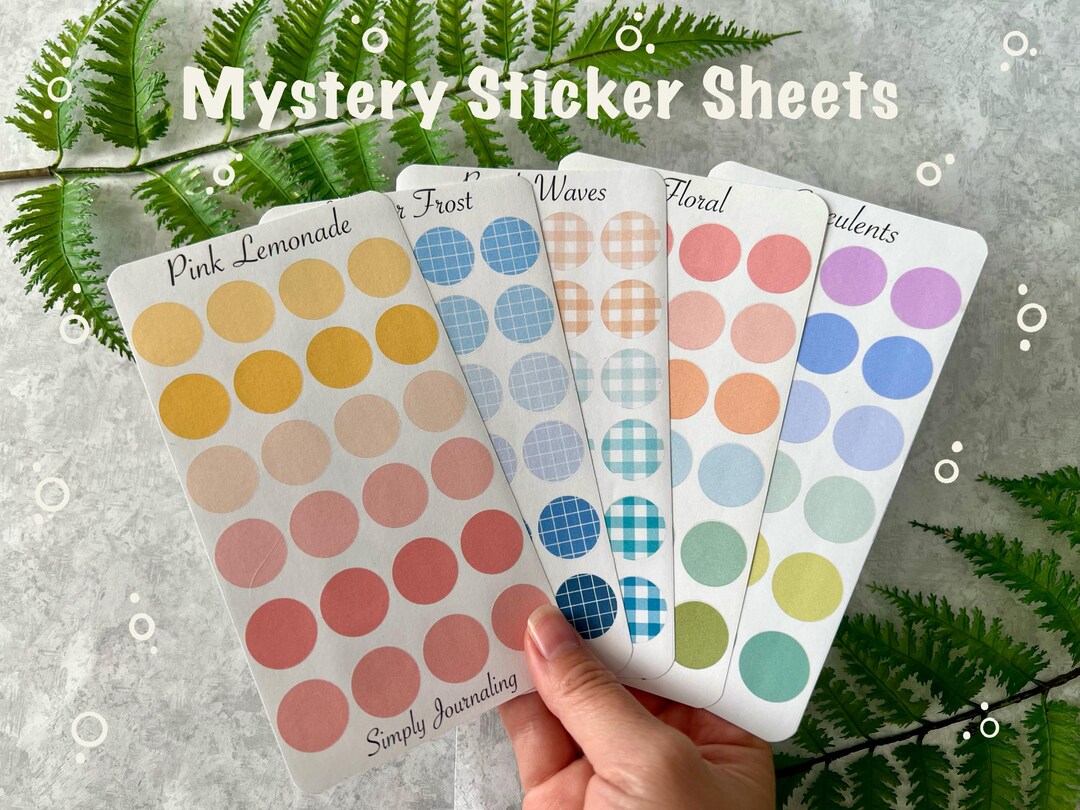 Random Sticker Sheets Random Sticker Sheet Mystery Bag, Tiny Dot Sticker Sheet Surprise Grab ...