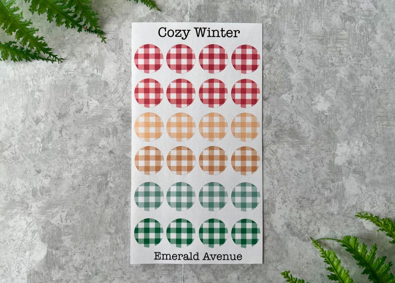 Cozy Winter Sticker Sheet, Winter Inspired Circle Sticker Sheet for