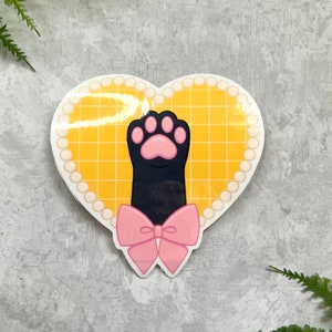 Kawaii Geïnspireerd Black Cat Paw Vinyl Sticker Cadeau voor Cat Mom, Cat Dad, Cat Lover, Waterdichte Sticker voor Waterfles, Laptop Decal