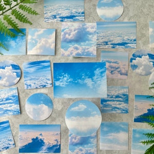 Blue Clouds and Sky Sticker Pack for Journaling, Bullet Journal, Planner, snail mail, Scrapbooking Supplies, Dreamy Cloud Aesthetic Stickers