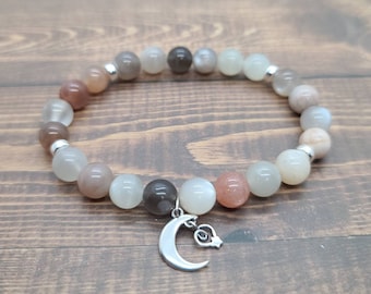 Multi color Moonstone charm Bracelet