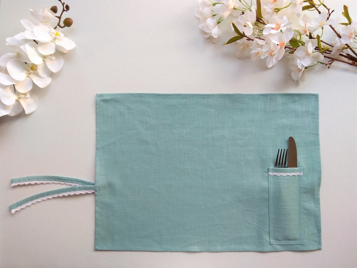 Placemat With Cutlery Pocket, Fabric Table Mat, Individual Place