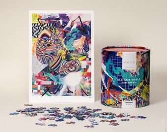 1,000 piece art puzzle + art print: No More Static Noise – Stefanie Thiele