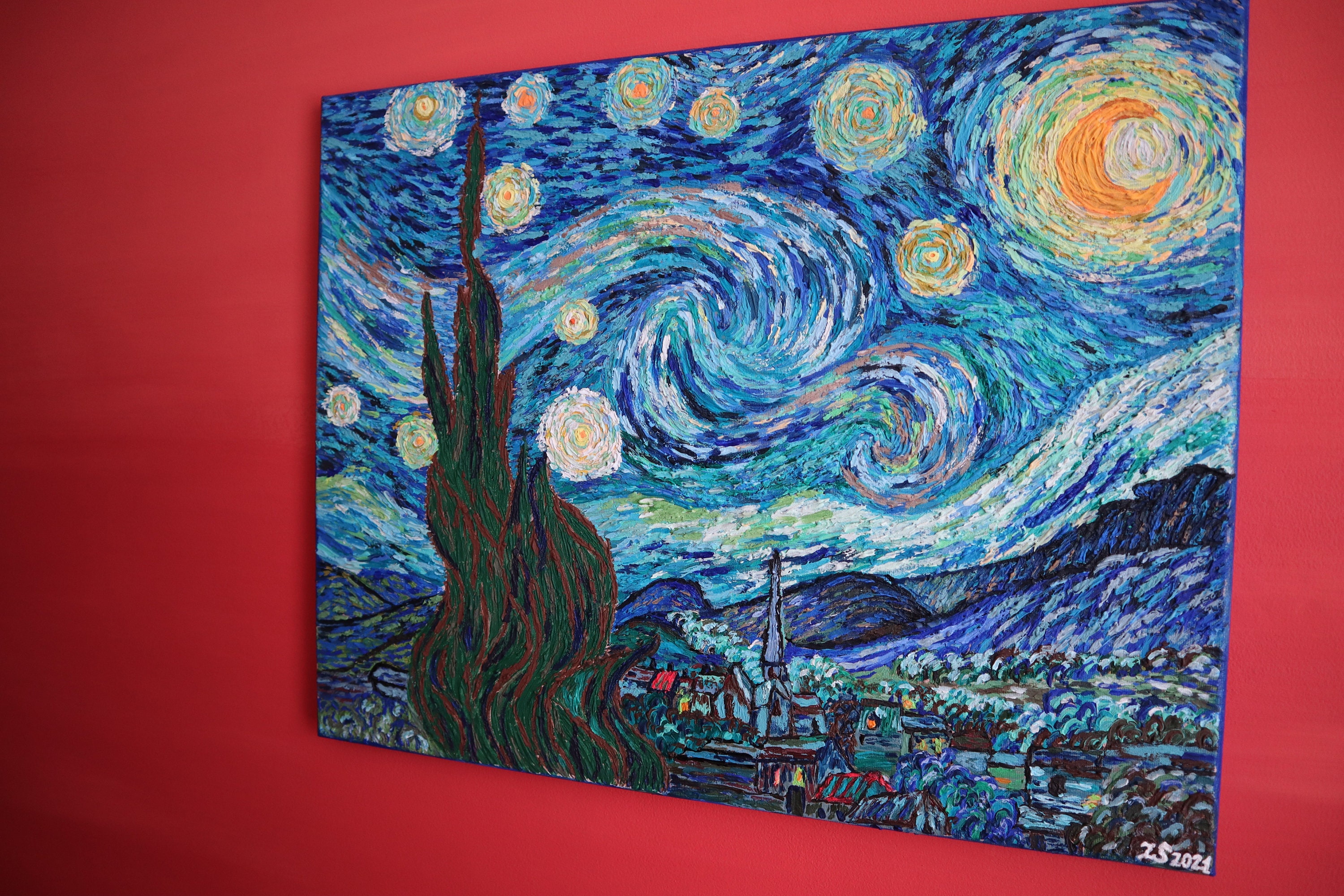 ヴィンセント・ヴァン・ゴッホ「星月夜」アクリル画 - Etsy 日本