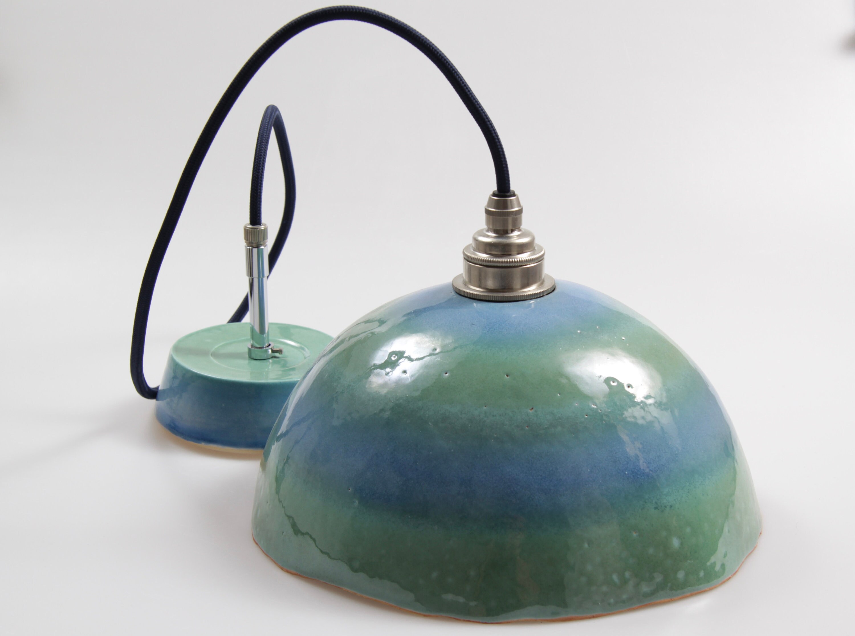 Ceramic lamp hanging lamp made of pottery, with canopy, design retro vintage lamp light art design, handmade