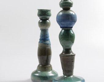 Keramik Kerzenständer "bestfriends", Kerzenleuchter, Kerzenhalter, von Hand auf der Töpferscheibe gefertigt
