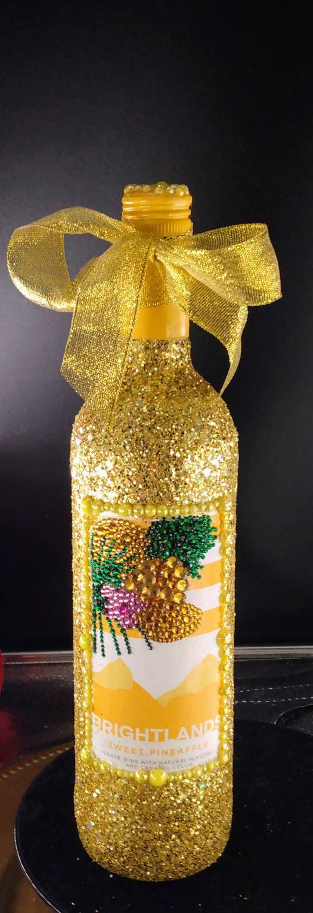 Handmade Brightlands Pineapple EMPTY Wine Bottle. Yellow - Etsy