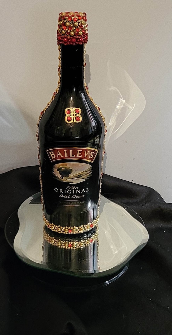 Handmade, Baileys Original Irish Cream Liqueur Bottle, Gold & Red 750ml,  Empty.great Any-time, Classy Gift, 