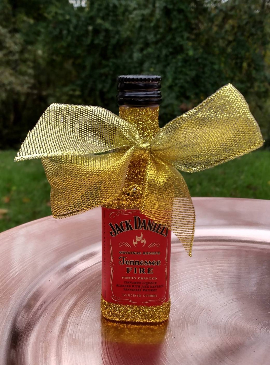 Ręcznie robione, poddane recyklingowi, Jack Daniels Red/Gold