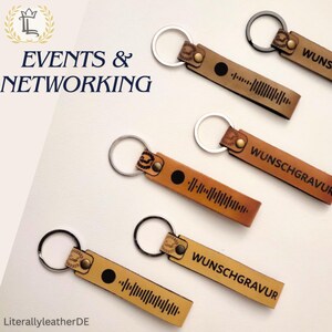 Podcast Schlüsselanhänger aus Leder – Individuelle Marketing Kreative Werbegeschenke für Networking PR Kundengeschenke