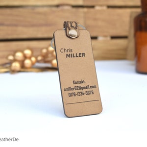 Leather luggage tag personalized - Genuine leather luggage tag - Luggage tag with engraving