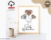 Digital Karte Frohe Weihnachten Wunscherfüller Lederoptik Sofort Download Digital cards Christmas Geld Geschenk