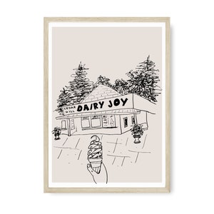 Dairy Joy Ice Cream Shop Art Print: Massachusetts Foodie Gift