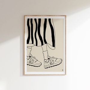 Fashion Art Print, Giclée Fine Art Print New Balance Illustration Print, Wall Decor, Home Decor, Style Art, Wall Art, Posters image 1