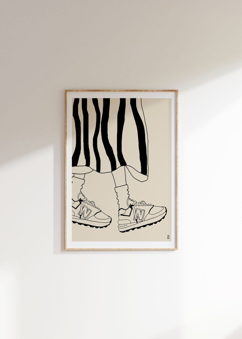 Fashion Art Print, Giclée Fine Art Print New Balance Illustration Print, Wall Decor, Home Decor, Style Art, Wall Art, Posters image 1