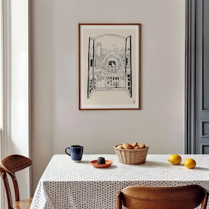 PARIS THROUGH the WINDOW Giclée Fine Art Print, Paris Art, Minimalist Art, French Wall Art, Paris Drawing, Travel Print, Paris Illustration