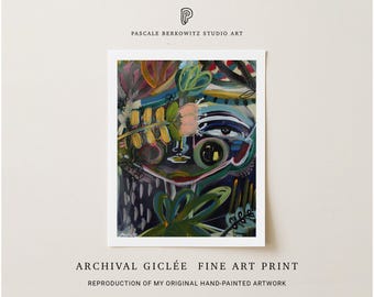 Abstract Portrait Painting: Flora Giclée Art Print