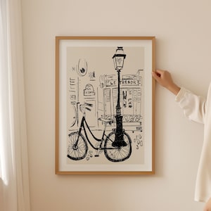 Le Tresor Paris Art Print: Minimalist French Cafe Illustration