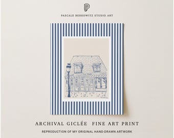 Le Petit Chateau Giclée Art Print: Minimalist Paris Illustration