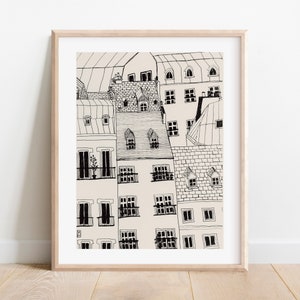 Paris Windows Art Print: Minimalist French Illustration by Pascale Berkowitz