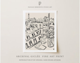 Eiffel Tower Giclée Print: Minimalist Paris Architecture Art