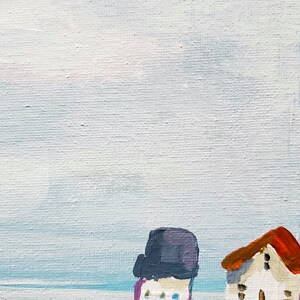 Original Acrylic Painting, Tiny Houses No. 14, Original Artwork on Canvas Board, Wall Art, Original Painting image 5