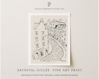 Lámina artística de Victoria Street, Edimburgo: Ilustración de viaje por Escocia