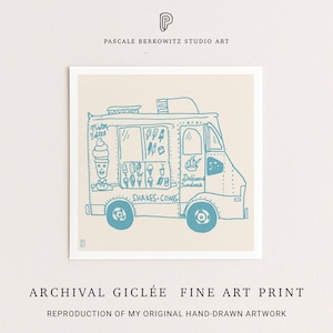 Mister Softee Truck Giclée-Druck: Nostalgische Eiscreme-Kunst