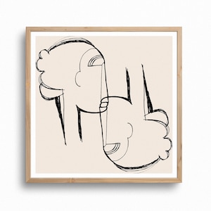 DOUBLE PROFILE Giclée Fine Art Print, Sketch Illustration, Wall Decor, Art Print, Illustration Art, Wall Art, Figure Drawing, Abstract Art