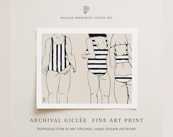 Abstract Swimsuit Figure Sketch: Feminine Figure Art Print