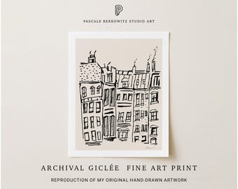 Paris Architecture Print: Minimalist Travel Art