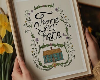 Home Sweet Home Illustration Art Print: Housewarming Gift