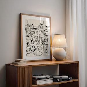 VIEW OF PARIS Giclée Fine Art Print, Paris Art, Minimalist Art, French Wall Art, Paris Drawing, Travel Print, Paris Illustration
