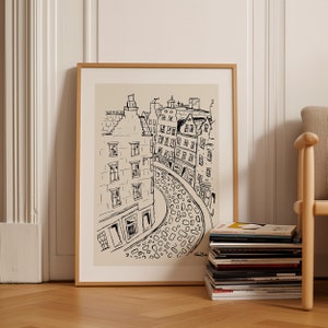 Victoria Street Edinburgh Art Print: Scotland Travel Illustration