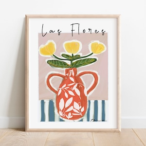LAS FLORES Giclée Fine Art Print, Wall Art, Floral Art, Wall Decor, Flower Art, Home Decor, Modern Art, Pascale Berkowitz