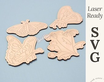 Butterfly Flower Children’s Paint Kit, Spring Paint Kit, Kids Coloring SVG, Party Favor SVG, Butterfly svg, Scoring Files, Glowforge Tested