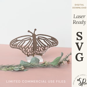 Butterfly SVG Laser, Nursery Wall Decor, Glowforge Butterfly Cut Out, Shelf Decor Laser Cut, Butterfly Baby Name Sign, Spring Decor File