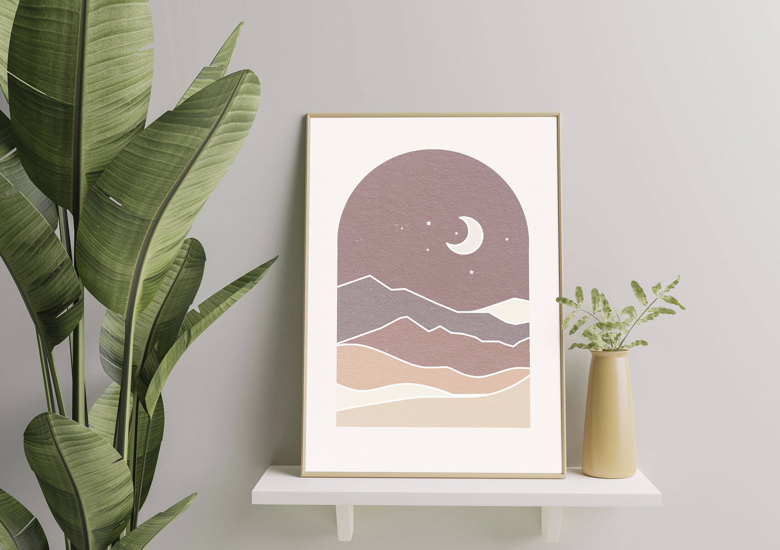 PRINTABLE Boho Desert Wall Art Desert Landscape Minimalist Etsy