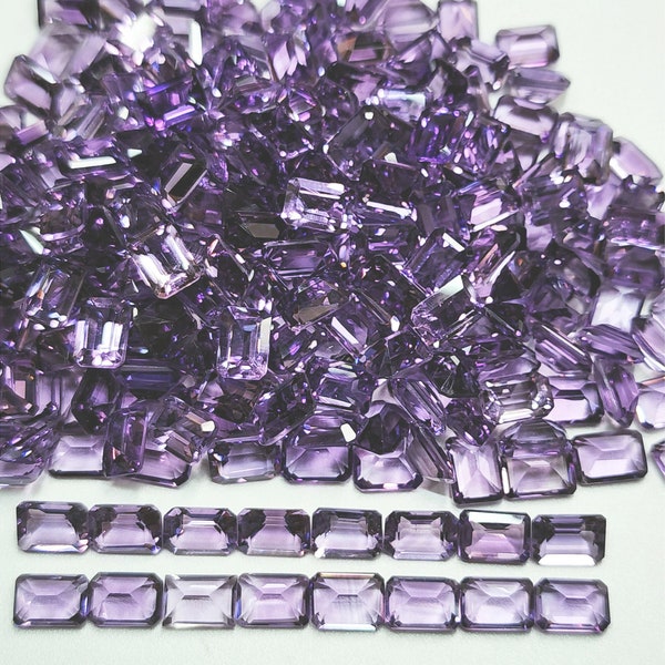 15366.0 - 7 x 5 mm Emerald Cut Amethyst in medium purple colour for sale in wholesale quantity at wholesale prices