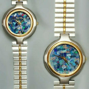 04079.0 - &quot;Opal Fire&quot; His & Hers Opal Faced Armbanduhr Natürlicher Australischer Opal Eine Besonderheit ist die Herrenuhr mit 3 austauschbaren Bändern