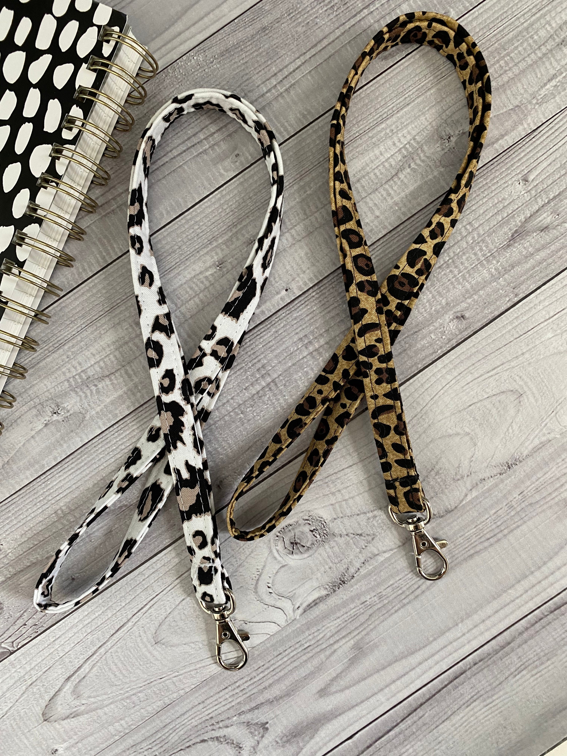 Leopard Print Fabric Lanyard Lanyard for Keys ID Badge Etsy