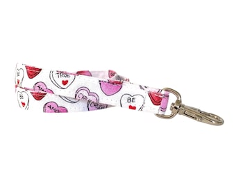 Cordón navideño con forma de corazón, llavero, porta credencial, porta nombre, llavero, regalo para profesor