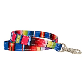 Serape Stripe Lanyard, Lanyard for Keys, ID Badge Holder, Name Tag Lanyard, Key Lanyard, Teacher Gift, Fabric Lanyard