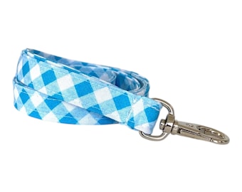Blue Plaid Lanyard, Lanyard for Keys, ID Badge Holder, Name Tag Lanyard, Key Lanyard, Teacher Gift, Fabric Lanyard