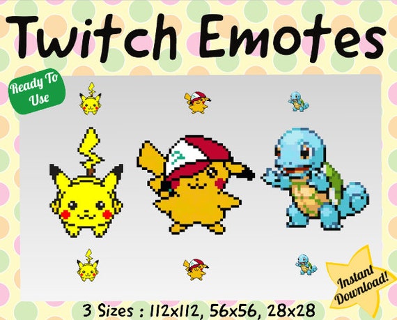 3x Pokemon Inspired Emotes Bundle / Package Pikachu & | Etsy