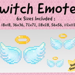 6x Sizes - Angel Wings Emote / Sub / Bit Badges for Twitch, Discord, Mixer and more - Add a unique touch to your Channel!